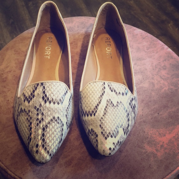 Report Shoes - New Report snake skin flats